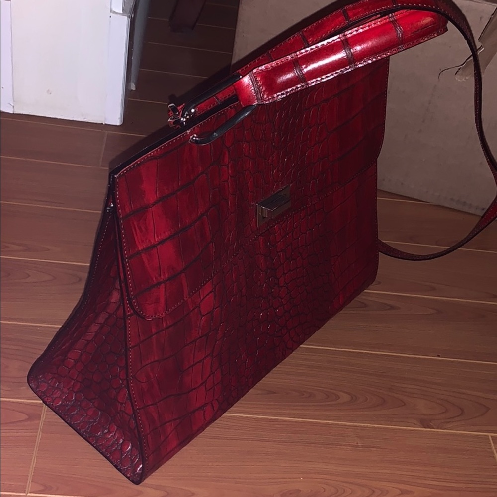 Red leather purse